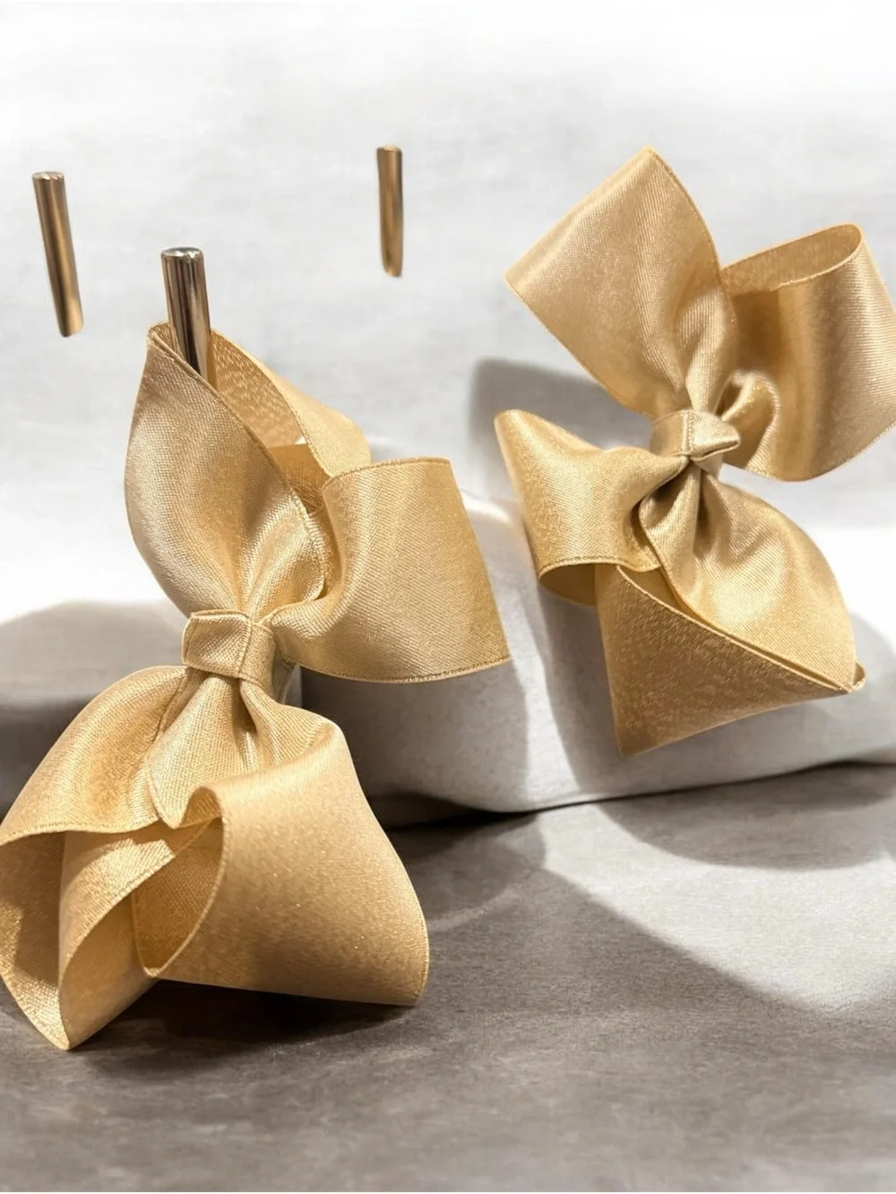 Gold Hair Bows for Kids - Pack of 2